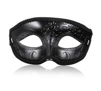 minkissy Black Lace for Halloween Party and Masquerade Ball Lightweight Plastic Costume Accessory for Adults Vintage Filigree Design for Theatrical Plays and Festivals