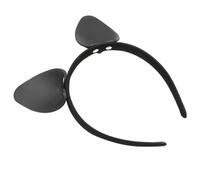 minkissy Black Leather Rabbit Ear Hair Hoop Creative Party Headband for Women Cosplay Hair Accessory Cute Bunny Ears Headdress for Costume and Photo Props