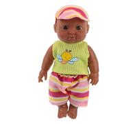 minkissy Black Realistic Dolls Soft Vinyl African Dolls for Compact Miniature Lifelike Engaging Play Experience for Display