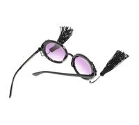 minkissy Black Retro Round Sunglasses with Decorative Rhinestones and Pearls Oversized Vintage Frame for Party and Daily Wear Lightweight Chic Eyewear