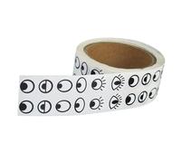 minkissy Black White Eye Stickers Labels Roll Self Adhesive Lash Mapping Stickers for Crafts Scrapbooking Party Decorations Safe Copperplate Adhesive for DIY Creative Activities