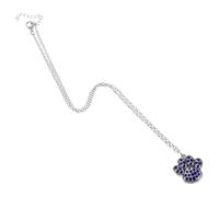 minkissy Blue Rhinestone Paw Print Necklace Adjustable Dog Cat Memorial Jewelry Cute Animal Pendant for Pet Lovers Vintage Sparkle Collar Accessory