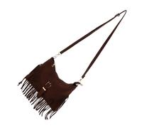 minkissy Bohemian Fringe Crossbody Bag for Women Strap Vintage Suede Shoulder Purse with Spacious Interior Ethnic Woven Travel Handbag Lightweight for Casual Outings and Shopping