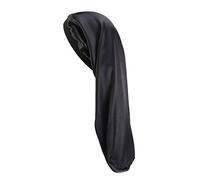 Minkissy Bonnet 1PC Wide Band Hat Elastic Sleeping Caps Tube Hat Braid Hair Hat for Women (Black) Silk Bonnet