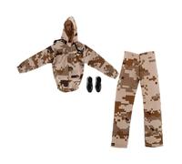minkissy Boy Doll Camo Outfit Military Uniform Set with Hoodie Jacket Pants Shoes for Army Role Play Party Dress-up Realistic Soldier Style for Adventure and Themed Events