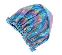 minkissy Boy Girl Swimming Cap Satin Boys and Girls Shower Hat Comfortable Non-slip Wide Elastic Brim for Sleep