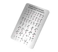 minkissy Braille Alphabet Board for Beginners with Raised Dots Educational Tool for Visually Impaired Stainless Steel Tactile Teaching Resource for Blind Children