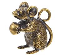minkissy Brass Rat Pendant Charm Mini Copper Mouse Hanging Ornament Zodiac Keychain Decoration for Jewelry Making Feng Shui Lucky Rat Bag Accessory