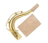 minkissy Brass Saxophone Bend Neck Replacement Set with Cork Sheet Durable and Comfortable Tenor Saxophone Neck for Easy Playing Position for Saxophonists
