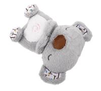 minkissy Breathing Bear Plush Soother Soft Melodies Sensory Plush for Newborns Young Calming Sleep Companion Grey Easy to Clean and Maintain