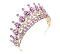 minkissy Bridal Crown Tiara with Teardrop Rhinestones Lightweight Elegant Headpiece for Women Fashionable Wedding Hair Accessory for Birthday Party Cosplay and Special Events