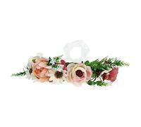 minkissy Bridal Flower Crown Headdress Wedding Headband Fabric Flowers Elegant Simulated Garland for Special Events