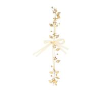 minkissy Bridal Hairband Pink Leaf Crown Headband for Wedding Guest Crystal Wedding Tiara Headband