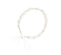 minkissy Bridal Headband Pearl Wedding Hair Accessories Hand-woven Headpiece for Bride