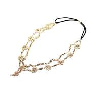 minkissy Bridal Headband Sunflower Motif Rhinestone Elastic Head Band for Wedding Party Festival