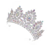 minkissy Bridal Rhinestone Crown Headband Handmade Alloy Tiara Hair Decor for Wedding Party Prom Queen Coronation Accessories