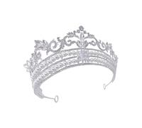 minkissy Bridal Rhinestone Tiara Pearl Tiara Women's Wedding Hair Accessory Headpiece