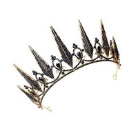 minkissy Bride Crown Black Baroque Style Hair Band Wedding Headband Creative Hair Hoops for Bride