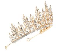 minkissy Bride Headband Wedding Bridal Tiara Rhinestone Tiara Headband Retro Crown Headdress Bridal Decor