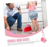 minkissy Broom and Dustpan Set for Small Ergonomic Sweeping Tools with Large Dust Tray Pet and Materials Educational for Hands Play and Responsibility Development Pink