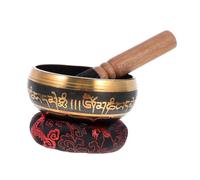 minkissy Buddhist Singing Bowl Set Handcrafted Meditation Sound Bowl for Yoga Spiritual Practice Random Color Cushion Rod Random Color