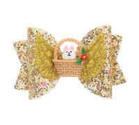 minkissy Bunny Hair Clips Sparkly Bow Cartoon Rabbit Hair Accessories for Kids Girls Party Birthday Stage Performance Yellow