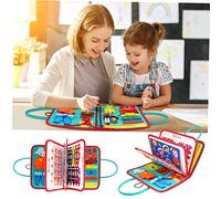minkissy Busy Board Educational Sensory Activity Board for Develops Life Skills Shapes Colors and Letter Recognition Lightweight Travel for Boys