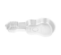 minkissy Cake Pan Easy Release and Cleaning Guitar Shaped Nonstick Aluminum Baking Mold Small Cake Pan Silver for Birthday and Anniversary Party