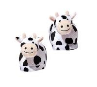 minkissy Cartoon Cow Plush Winter Slippers for Couples Anti-skid Thick Cotton Footwear Breathable Warm-keeping Home Shoes Lightweight Comfortable Non-slip Slippers for Indoor Use