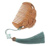 minkissy Carved Lotus Sandalwood Comb Portable No-Static Wooden Combs Massage Combs Hair Comb for Women Home and Salon Use