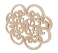 minkissy Carved Wooden Applique Decorative Flower Onlay with Hollowed Oval Peony Design for Cabinet Doors and Wall Panels European Style Solid Wood Craft Ornament for Home