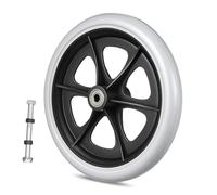 minkissy Caster Wheels for Wheelchair 8 Inch Universal Wheelchair Front Wheel Solid Tire 1pc Black Plastic Silent Puncture-Proof for Wheelchair Wheel