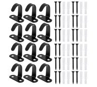 minkissy Ceiling Hooks Easy to Install 12pcs Stainless Steel for Hanging Plants and Flower Pots, Multipurpose Black Wall Hanger Hooks Assorted Style Assorted Style for Garage and Outdoor