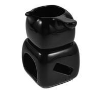 minkissy Ceramic Essential Oil Burner for Aromatherapy with Tealight Holder, Black Aroma Diffuser for Home and Housewarming Present, Versatile Application and Elegant Design Enhancing