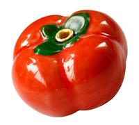 minkissy Ceramic Incense Holder Tomato Shaped with Flat Bottom and Fine Grinding for Aromatherapy and Yoga, Red Incense Burner Holder Decor for Meditation and Home Fragrance