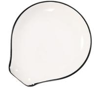 minkissy Ceramic Spoon Rest Cooking Scoop Holder 3.86 Inch Spoon Support with Sauce Dish Function for Kitchen and Restaurant Counters