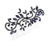 minkissy Chic Blue Rhinestone Bride Hair Comb Wedding Accessory Hair Pieces for Women Bridal Headwear