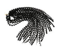 minkissy Chic Curly Wig Afro Braid Style Hair Adornment for Women Black Synthetic Hair Accessory Natural Look No Odor Versatile Curly Design for Fashionable Hairstyles