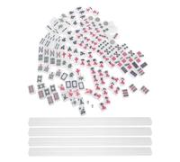 minkissy Chinese Mahjong Game Set Compact Beige Melamine Tiles with Matching Pushers Easy to Organize High-density Wear-resistant Materials for Parties and Outdoor New Year Fun