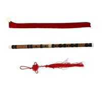 minkissy Chinese Style Bamboo Flute for Beginners Portable Two Section Bamboo Flute with Polished Finger Professional Grade Instrument for Adults