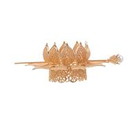 minkissy Chinese Traditional Hanfu Flower Hairpin Golden Elegant Updo Holder for Weddings Cultural Celebrations Unique Handmade Accessories for Women
