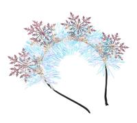 minkissy Christmas Snowflake Headbands Glitter Tinsel Headbands Sparkling Christmas Hair Hoop Headpiece Xmas Holiday Favors for Women Costume Pink