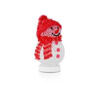 minkissy Christmas Snowmen Figurines LED Lamp Color 7 Color Changing Decorations Indoor Christmas Ornament Table Decoration Tea Light Decors (Red)