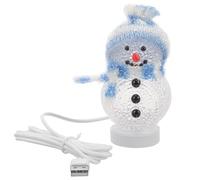 minkissy Christmas Snowmen Figurines USB Snowman LED Lamp Color 7 Color Changing Decorations Indoor Christmas Ornament Table Car Decoration Tea Light Decors Blue