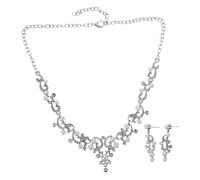 minkissy Classic Pearl Bridal Necklace Earrings Set for Wedding Versatile Rhinestone Jewelry with Fade Resistant Shine for Brides and Special Occasions