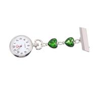 minkissy Clip-on Nurse Fob Watch Peach Heart Design Quartz Hanging Pocket Watch for Women Nurses and Students Light Green Medical Chest for Exams and Clinical Use
