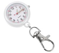 minkissy Clip-on Nurse Watch Pocket Watch Carabiner White Strap Fob for Medical Staff and Student Exams Analog Nurse School Essential Timepiece Random Color