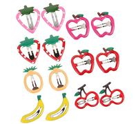 minkissy Collection 14 Boys and Girls Hair Clips Girl's Hairpins Fruit Designs Metal Red Yellow Pineapple Strawberry