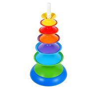 minkissy Colorful Rainbow Stacking Ring for Educational Rotary Rainbow Stacker Enhancing Cognitive Skills Shape and Color Recognition Hands Creativity Development