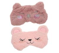minkissy Comfy Nap Blindfolds 2pcs Animal Shading Eye Masks Soft Material for Travel Hotel Family